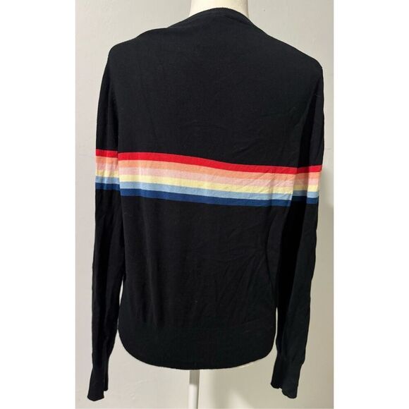 Madeline Thompson x Spiritual Gangster colorful striped black sweater M - Picture 6 of 7